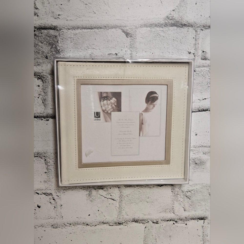 Umbra Wedding Photo Album Cream Faux Leather Keepsake Memory Book Gift